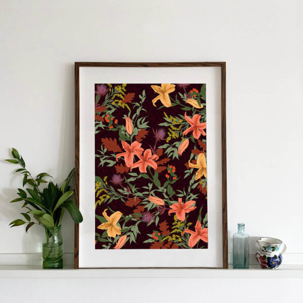 Peach Lily Giclee Wall Print A4, A3 & A2 - Image 5
