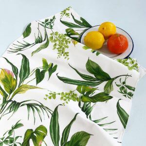 Houseplant Tea towel with plate of fruit
