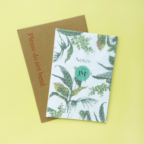 Houseplant notebook wrapped up