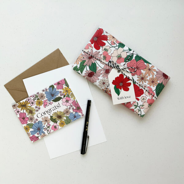 Gift wrap service with card
