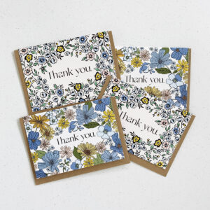 Blue Thank you card set